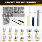500 Sets Punk Spikes And Studs Kit 11 Sizes Metal Rivets For Jackets  Shoes     