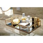 Tray Mirror Dresser Ornate Metal Decorative Jewelry Organizer Gold