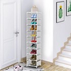 Esonstyle 10 Tiers Shoe Rack  Space Saving Shoe Shelf Organizer  Tall Narrow    