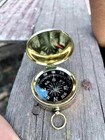 Antique Nautical Vintage Compass Brass Wwii Military Pocket Compass Shiny Gift