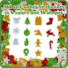 Ready 2 Learn Glitter Foam Stickers  Christmas Shapes  Pack Of Small  Multi