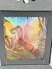 Metal Stained Glass Candle Lantern Butterfly Floral Tea Light Holder Black