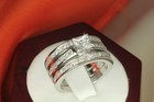 5 4 Ct Sterling Silver  Princess Cz Bridal Engagement Wedding 3 Ring Set  w17-3a