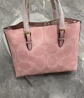 Coach Cal50 Molly Tote Bag 25 Signature Canvas Powder Pink Crossbody Outlet New