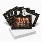 16-pack Christmas Photo Cards Black Gold 4x6 Inch Blank Inside