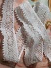 Antique vintage Lace French White Bobbin 1 2  Edging Trim 2 Yards