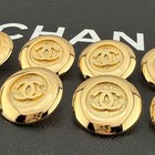 10 Chanel Buttons Cc Logo Gold 22mm Metal Vintage