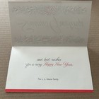 Vintage Christmas Card 1970   s Poinsettias Gold Foil Embossed