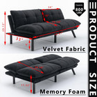71  Velvet Futon Couch Bed With Mattress Included convertible Folding Sleeper So