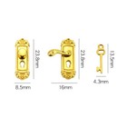 2x Dollhouse Miniatures 1 12 Scale Door Knobs   Keys Pull Handle Lock Hardware