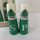 Vintage Plastic Salt Pepper Shakers Tableware Mid Century Modern Christmas