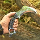 Custom Made Carbon Steel Blade Karambit Full Tang Hunting Knife Outdoor Survival