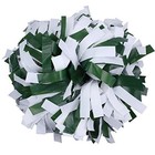  Plastic Cheerleader Cheerleading Pom Poms 6 Inch 1 Pair 2 Pieces Green-white