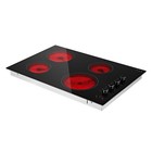 30 3  4 Burner Electric Cooktop Ceramic Glass Built-in Stove Top 6700w Black