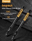 20pcs 4in Impact Hex Bit Set S2 Steel Metric Sae 1 4 