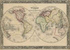 Antique Map  map Of The World On The Globular Projection  Mitchell  1860