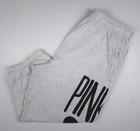 Victoria s Secret Vs Pink Capri Crop Lounge Sweat Pants Logo Heart Gray Small S