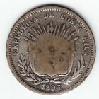 Costa Rica 50 Cts 1923 Km159 Ag 750 C s 25 C 1893 Km130 Average Uncleaned Scarce