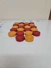 22 Vintage  Bakelite  Backgammon Or Checkers Butterscotch   Red Swirl Colors