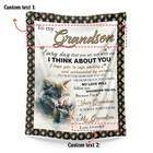 Personalized To My Grandson Letter From Grandma Wolf Blanket Gift Love