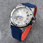 Bulova Marine Star 98a225 Automatic Men s Watch White Dial Blue Rubber Strap