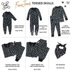 Honestbaby Family Matching Holiday Pajamas Organic Cotton Halloween Tossed Skull