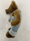 Vintage Applause Bonita Brown Teddy Bear Plush 9 Inch Blue Denim Overalls