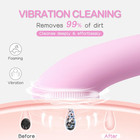 Rechargeable Silicone Facial Cleansing Brush With Heat Massage   Vibration