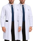 Professional White Lab Coat For Men - Long Sleeve Medical Jacket  Durable   Styl