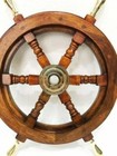 Vintage Antique Wall Boat Helm Ship Wheel Boat Steering 6 Spoke Solid Brass Item