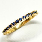 Solid K18yg 18k Gold Sapphire Round Ring Hallmarked Japan Women 1 5g Us 6 5