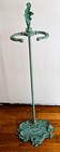Vintage Ornate Cast Iron Umbrella stick Stand Green Painted Finish 28 1 2  Tall