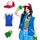 Kids Adult Trainer Anime Ash Ketchum Costume For Kids Halloween Party