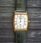 Rare  Men s Classic Vintage Tank Barrel Gold White Black Watch New Mvt   Batt    