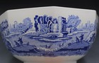 Spode Blue Italian Octagonal 10  Vegetable Salad Bowl Vintage English Porcelain