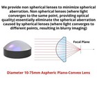 1pc 10-75mm Collimating condensing Aspheric Lens Optical Glass Plano-convex Lens