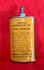 Vintage Hoppe s Lubricating Gun Oil Tin W  Lead Spout   Cap - Nice  