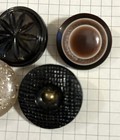 Mixed Lot Of 8 Fancy Vintage Buttons Neutral Colors Large Shank