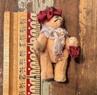 Vtg Miniature Artisan Jointed Teddy Bear Rosie W Hat Scarf Purse