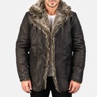 Men s Black Leather Jacket Winter Fur Coat Faux Shearling Men Fur Coats
