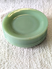 Vintage Fire-king Jadeite 5 1 2  Bread And Butter Restaurant Plate Set Of 6