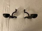 Vintage Pair Of Cast Iron Andirons W  Cannonball Shaped Tops