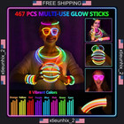 Glow Sticks Party Favors Bulk Pack 200 Count 8 Colors For Kids   Adults