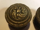 Pair Vintage Ornate Heavy Brass Door Knobs With Rosette 2 5    Salvaged