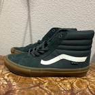 Vans High Top Skate Shoes Green White Stripe Gum Sole Men   s Us 10 5 D