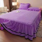 Milk Fleece Bed Skirt Thickened Mattress Protective Cover Coral Fleece Bed Skirt