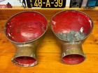 Vintage Pair Of Brass Bronze Maritime Ship Boat Cowl Vents  13  Wide  14 Tall
