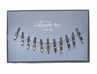 Plotube Calligraphy Pen Set     Includes Wooden Dip Pen  Antique Brass Holder  Ink