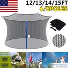 12 13 14 15ft Round Trampoline Safety Net 6 8 Pole Replacement Party Enclosure