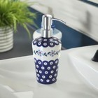 Blue Rose Polish Pottery Blue Violet Soap Dispenser